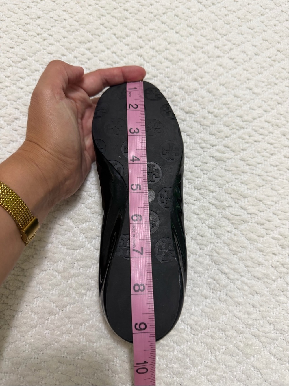 Tory Burch Reva Ballerina Patent Leather Flats Black Shoes Women’s Size 6.5 - Picture 9 of 10